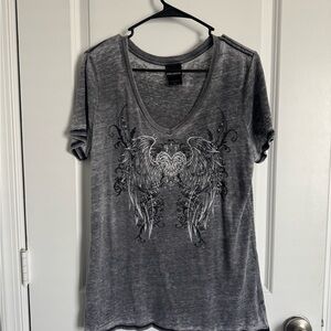 Social Collision Y2K Angel Wing Burnout Tee